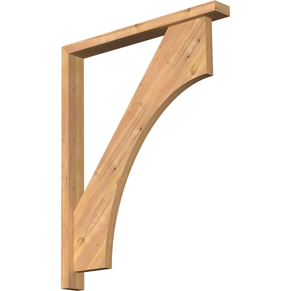 Ekena Millwork Westlake Block Smooth Bracket w/ Offset Brace, Western Red Cedar, 3 1/2"W x 30"D x 38"H BKT0402X30X38WTL05SWR - main
